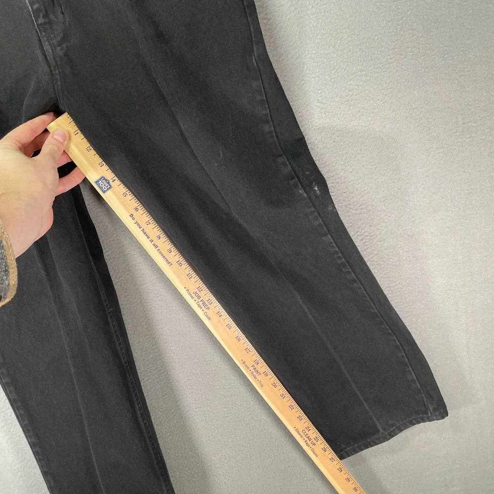 Black Relaxed Fit Jeans Mens 34x29 Straight Leg Faded Workwear Denim